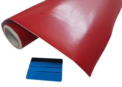 BUY 2 Rolls Get 1 FREE 4D RED CARBON FIBRE Car Vinyl Wrap Film Air Release Bubble Free Decal Sticker Roll For Full Car