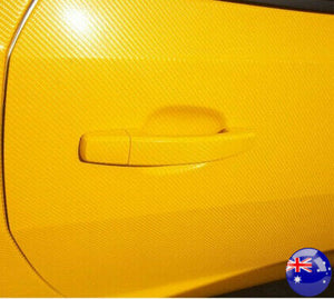 BUY 2 Rolls Get 1 FREE 4D YELLOW CARBON FIBRE Car Vinyl Wrap FilmAir Release Bubble Free Decal Sticker Roll For Full Car