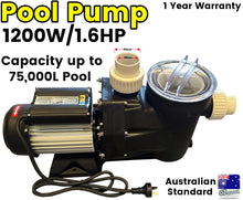 Load image into Gallery viewer, 1200W Swimming Pool Pump Spa Water Electric Self Priming Flow 27600L/H Filter