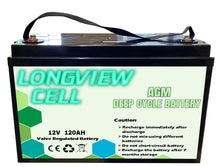 Load image into Gallery viewer, 120AH 12V Deep Cycle Battery SLA Sealed Power Camping Marine Boat AGM Solar