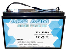 Load image into Gallery viewer, NEW 125AH AGM 12V Deep Cycle DRY BATTERY SEALED PORTABLE POWER DUAL FRIDGEBOATS
