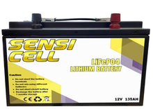 Load image into Gallery viewer, 135Ah 12V LiFePO4 Lithium Iron Deep Cycle Battery Rechargable Replace AGM Battery