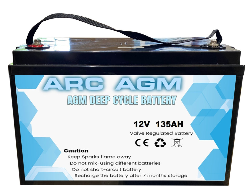 NEW 135AH AGM 12V Deep Cycle DRY BATTERY SEALED PORTABLE POWER DUAL FRIDGEBOATS