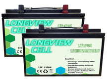 Load image into Gallery viewer, 135Ah x 2 12V LiFePO4 Lithium Iron Deep Cycle Battery Rechargable Replace AGM