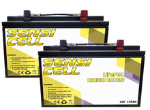 Load image into Gallery viewer, 135Ah x 2 12V LiFePO4 Lithium Iron Deep Cycle Battery Rechargable Replace AGM Battery