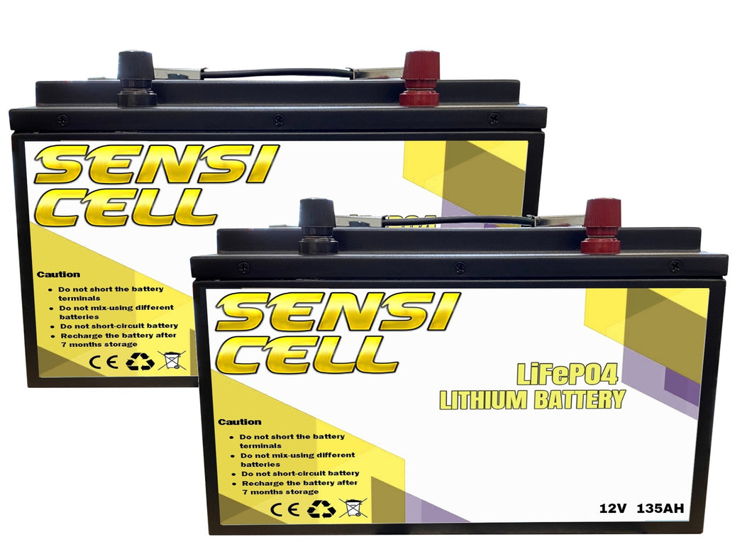 135Ah x 2 12V LiFePO4 Lithium Iron Deep Cycle Battery Rechargable Replace AGM Battery