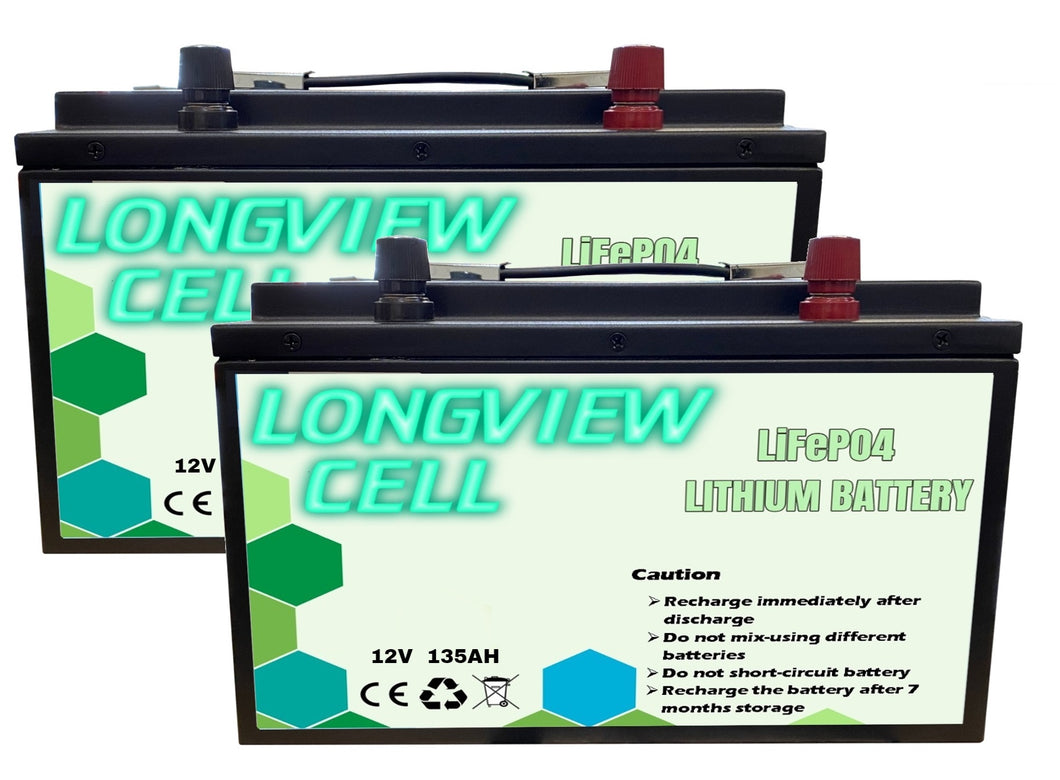 135Ah x 2 12V LiFePO4 Lithium Iron Deep Cycle Battery Rechargable Replace AGM