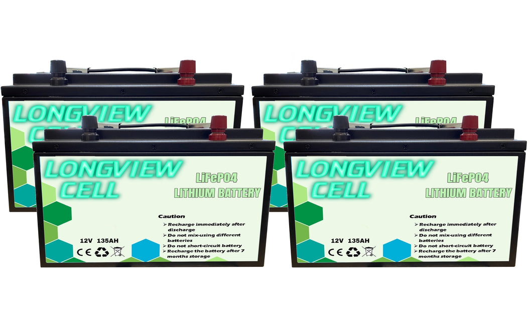 135Ah x 4 12V LiFePO4 Lithium Iron Deep Cycle Battery Rechargable Replace AGM
