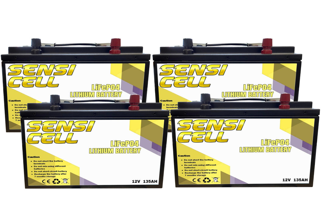 135Ah x 4 12V LiFePO4 Lithium Iron Deep Cycle Battery Rechargable Replace AGM Battery