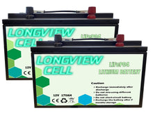 Load image into Gallery viewer, 170Ah x 2 12V LiFePO4 Lithium Iron Deep Cycle Battery Rechargable Replace AGM