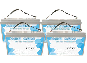 NEW 170AH x 4 AGM 12V Deep Cycle DRY BATTERY SEALED PORTABLE POWER DUAL FRIDGEBOATS