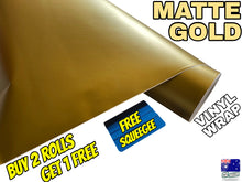 Load image into Gallery viewer, BUY 2 Rolls Get 1 FREE Matte GOLD Car Vinyl Wrap Film Air Release Bubble Free Decal Sticker Roll For Full Car
