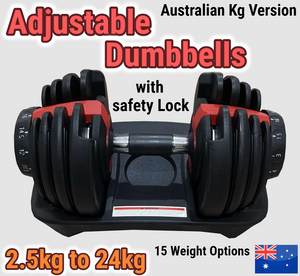 24kg Adjustable Dumbbell Home GYM Exercise Equipment Weight Fitness Brand New In Box