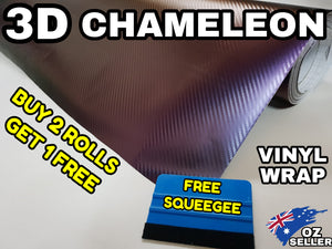 BUY 2 Rolls Get 1 FREE 3D Chameleon Car Vinyl Wrap Film Air Release Bubble Free Decal Sticker Roll For Full Car