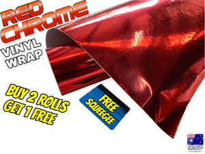 BUY 2 Rolls Get 1 FREE RED CHROME Car Vinyl Wrap Film  Air Release Bubble Free Decal Sticker Roll For Full Car