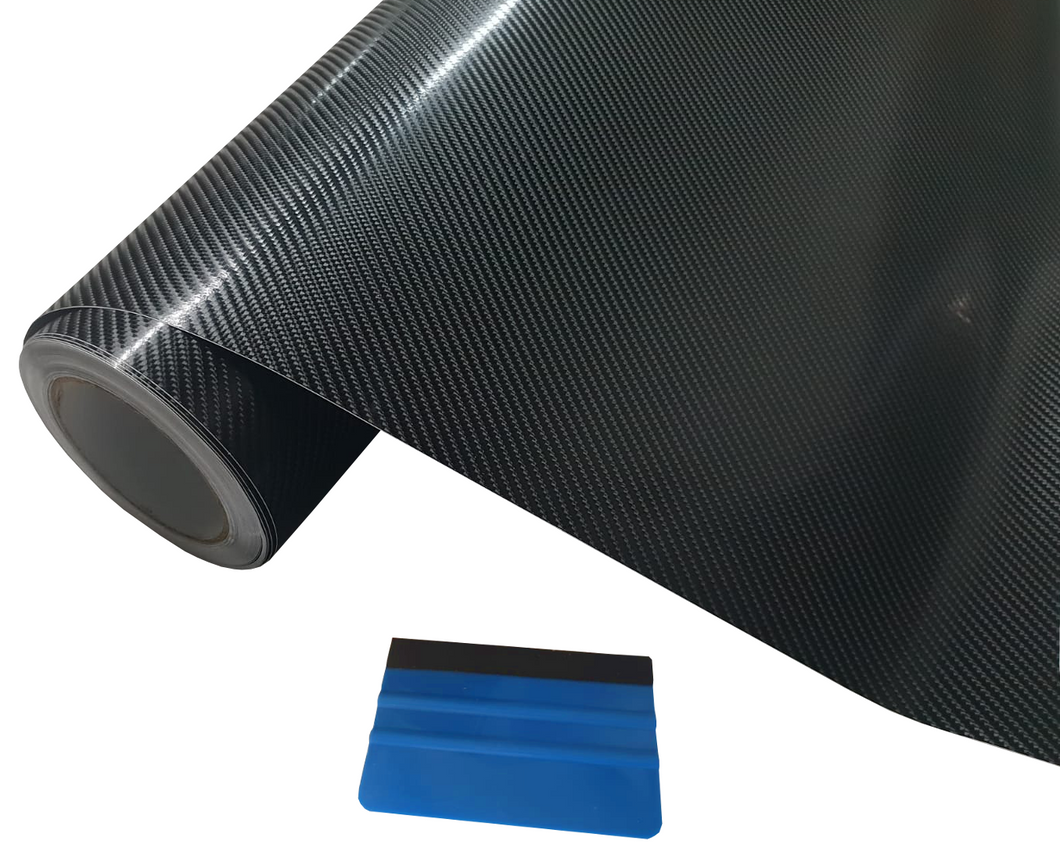 BUY 2 Rolls Get 1 FREE 4D Black Carbon Fibre Car Vinyl Wrap Film Air Release Bubble Free Decal Sticker Roll For Full Car