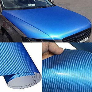 BUY 2 Rolls Get 1 FREE 4D Blue Carbon Fibre Car Vinyl Wrap FilmAir Release Bubble Free Decal Sticker Roll For Full Car