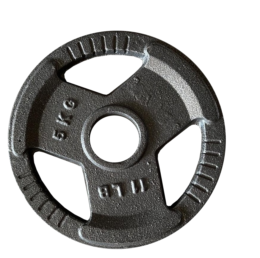 5kg Olympic Solid Cast Iron Hammertone Weight Plate 50mm Free Weights Disc Gym