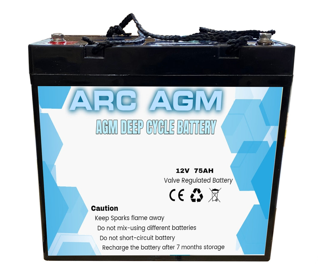 NEW 75AH AGM 12V Deep Cycle DRY BATTERY SEALED PORTABLE POWER DUAL FRIDGEBOATS