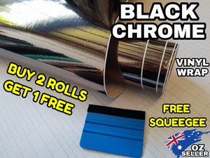 BUY 2 Rolls Get 1 FREE BLACK CHROME Car Vinyl Wrap Film  Air Release Bubble Free Decal Sticker Roll For Full Car