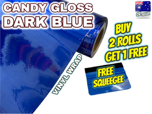 BUY 2 Rolls Get 1 FREE CANDY GLOSS DARK BLUE Car Vinyl Wrap Film Air Release Bubble Free Decal Sticker Roll For Full Car