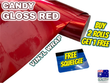 Load image into Gallery viewer, BUY 2 Rolls Get 1 FREE CANDY GLOSS RED Car Vinyl Wrap FilmAir Release Bubble Free Decal Sticker Roll For Full Car
