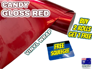 BUY 2 Rolls Get 1 FREE CANDY GLOSS RED Car Vinyl Wrap FilmAir Release Bubble Free Decal Sticker Roll For Full Car