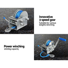 Load image into Gallery viewer, Giantz 3 Speed Hand Winch Synthetic Rope