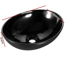 Load image into Gallery viewer, Cefito Ceramic Oval Sink Bowl - Black