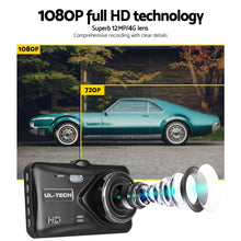 Load image into Gallery viewer, UL Tech 4 Inch Dual Camera Dash Camera - Black