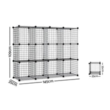 Load image into Gallery viewer, Wire Cube Storage Cabinet DIY 12 Cubes Display Shelves Bookcase Shelf Organiser