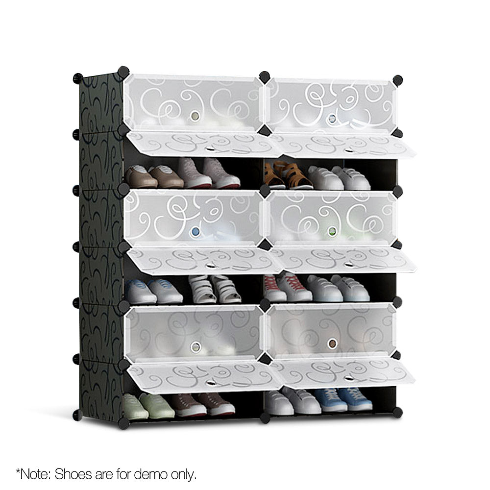 Shoe Storage Cabinet Shoes Rack Shelf Cube Organiser Stackable Portable 6 Tier