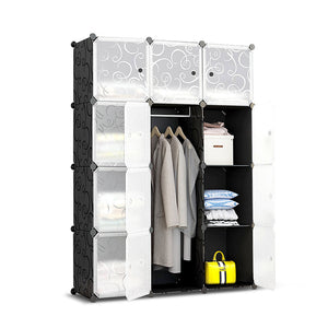 12 Cube Storage Cabinet DIY Cupboard Wardrobe Shoe Rack Bookshelves Organiser