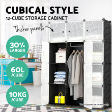 Load image into Gallery viewer, 12 Cube Storage Cabinet DIY Cupboard Wardrobe Shoe Rack Bookshelves Organiser
