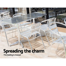 Load image into Gallery viewer, Bar Table Outdoor Furniture Adjustable Aluminium Pub Cafe Indoor Square Gardeon