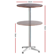 Load image into Gallery viewer, Outdoor Bar Table Furniture Wooden Cafe Table Aluminium Adjustable Round Gardeon