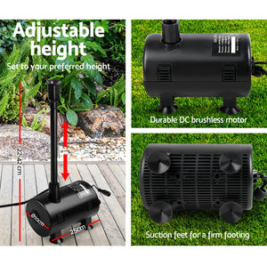 Gardeon 1400L/H Submersible Fountain Pump with Solar Panel