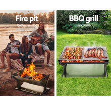 Load image into Gallery viewer, Grillz Fire Pit BBQ Outdoor Camping Portable Patio Heater Folding Packed Steel