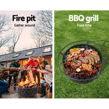 Load image into Gallery viewer, Fire Pit BBQ Charcoal Grill Ring Portable Outdoor Kitchen Fireplace 32&quot;