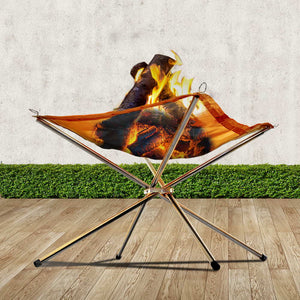 Grillz Portable Fire Pit BBQ Outdoor Camping Wood Burner Fireplace Heater Pits