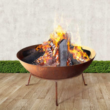Load image into Gallery viewer, Grillz Fire Pit Outdoor Heater Charcoal Rustic Burner Steel Fireplace 70CM