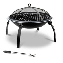 Load image into Gallery viewer, Fire Pit BBQ Charcoal Smoker Portable Outdoor Camping Pits Patio Fireplace 22&quot;