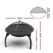 Load image into Gallery viewer, Fire Pit BBQ Charcoal Smoker Portable Outdoor Camping Pits Patio Fireplace 22&quot;