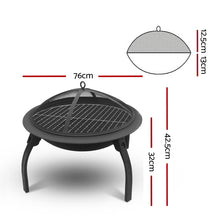 Load image into Gallery viewer, Fire Pit BBQ Charcoal Grill Smoker Portable Outdoor Camping Garden Pits 30&quot;