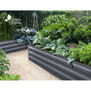 Green Fingers 150 x 90cm Galvanised Steel Garden Bed - Aliminium Grey