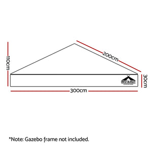 Instahut Gazebo 3x3m Pop Up Marquee Replacement Roof Outdoor Wedding Tent Black
