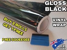 Load image into Gallery viewer, BUY 2 Rolls Get 1 FREE Gloss Black Car Vinyl Wrap FilmAir Release Bubble Free Decal Sticker Roll For Full Car