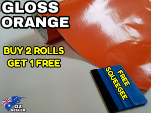 BUY 2 Rolls Get 1 FREE Gloss ORANGE Car Vinyl Wrap Film Air Release Bubble Free Decal Sticker Roll For Full Car