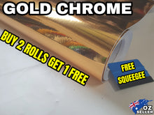 Load image into Gallery viewer, BUY 2 Rolls Get 1 FREE GOLD CHROME Car Vinyl Wrap Film  Air Release Bubble Free Decal Sticker Roll For Full Car