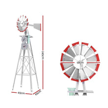 Load image into Gallery viewer, Garden Windmill 8FT 245cm Metal Ornaments Outdoor Decor Ornamental Wind Will